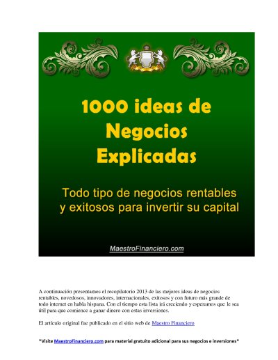 1000 ideas de negocios