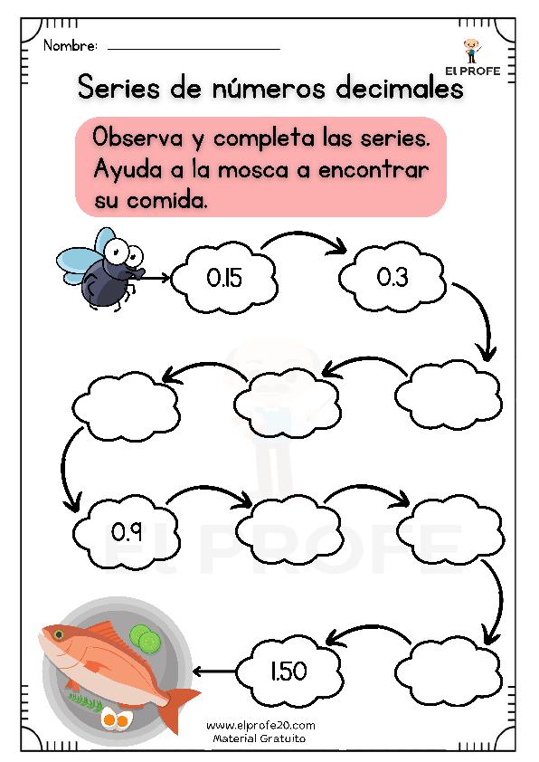 Ejercicios de series de números decimales